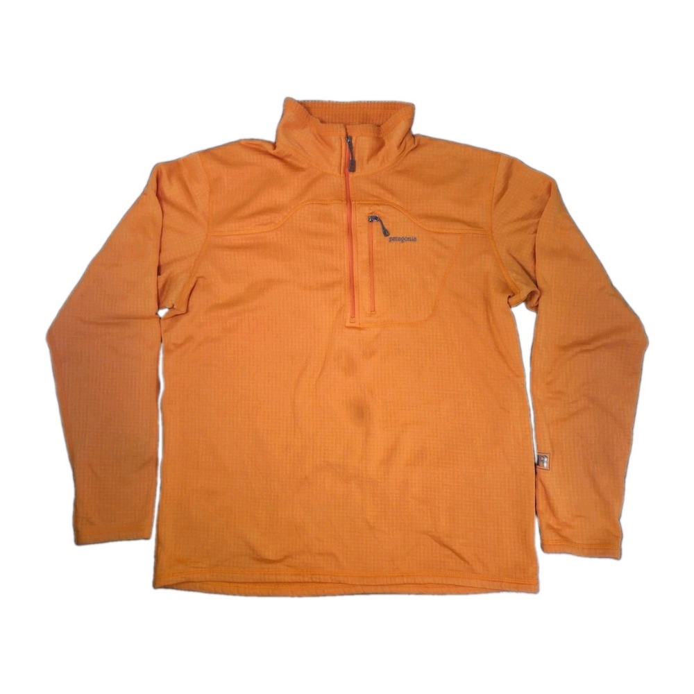 Vintage Patagonia Orange Pullover Mens XL  1/4 Zip R1 Polartec Made In USA